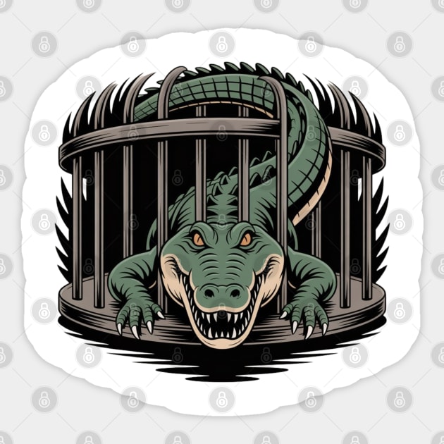 Alligator-Alcatraz Sticker by Creatifly Graphic Tees